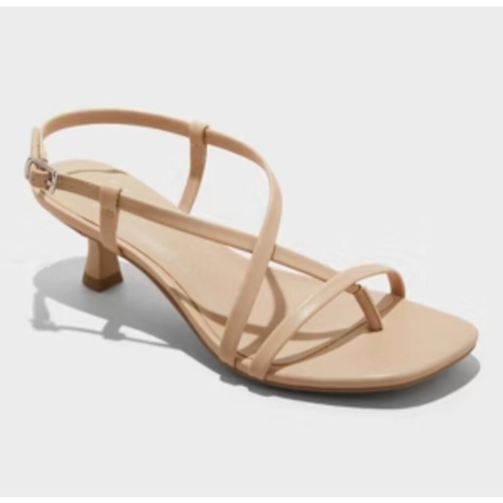 NWT Women's Reggie Toe Thong Strappy 2 inch Heels A New Day Target Sandals 10